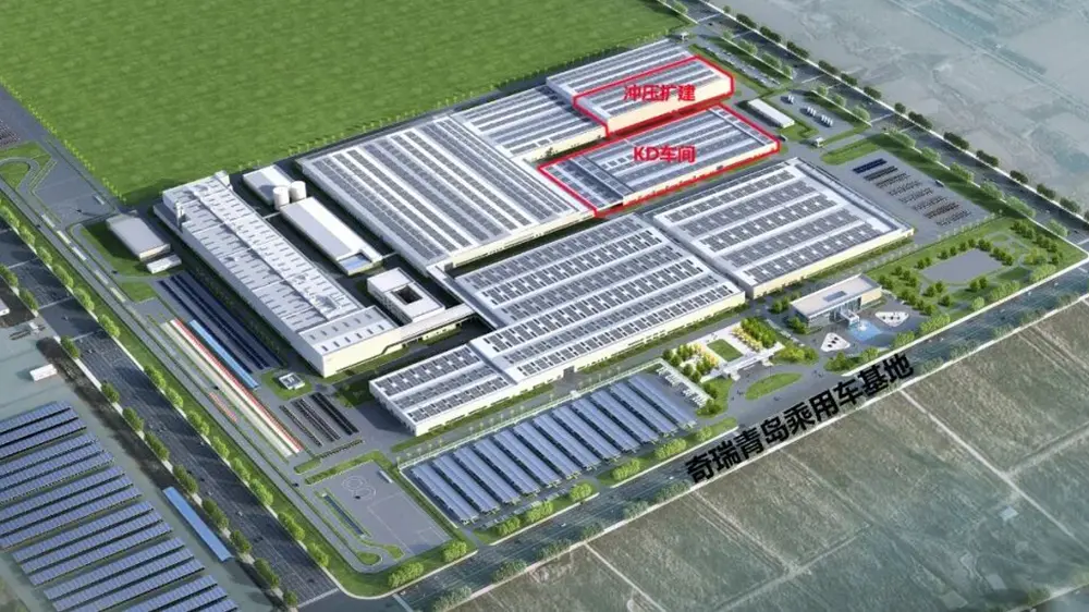 Chery KD pati pwodiksyon atelye konstriksyon pwojè sou gwo bout bwa a, EIHE reyalize Chery Automobile Qingdao baz konstriksyon pwojè te genyen òf la 