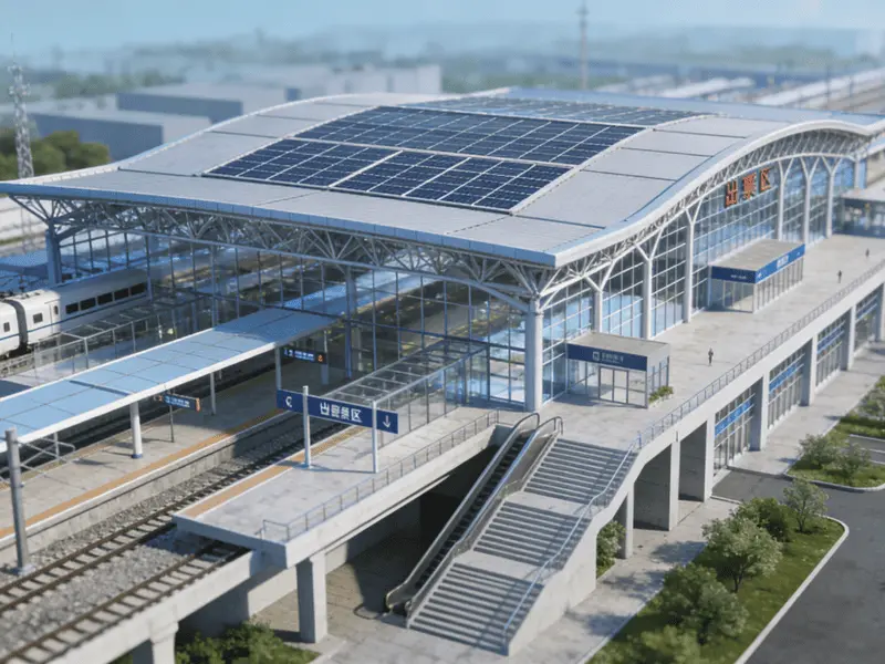 Multifonksyon Steel Estrikti Estasyon Tren