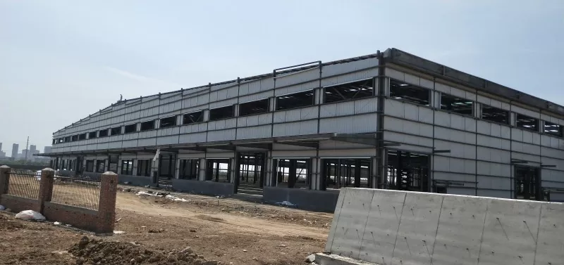 Prefab modilè Steel ankadreman lojistik depo konstriksyon