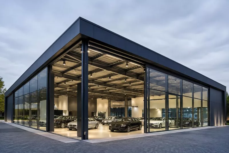 Steel Frame Machin Showroom Konstriksyon