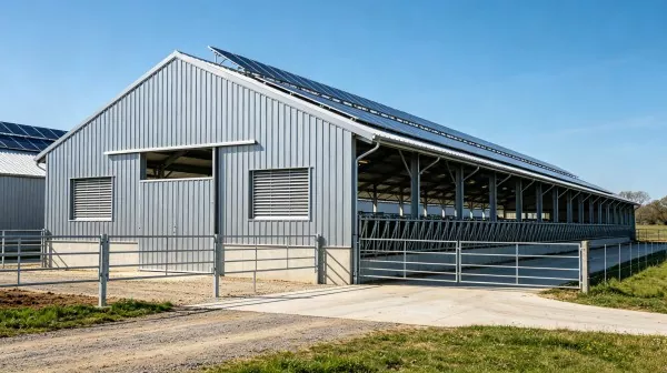 Steel Frame Bovin Farm Konstriksyon