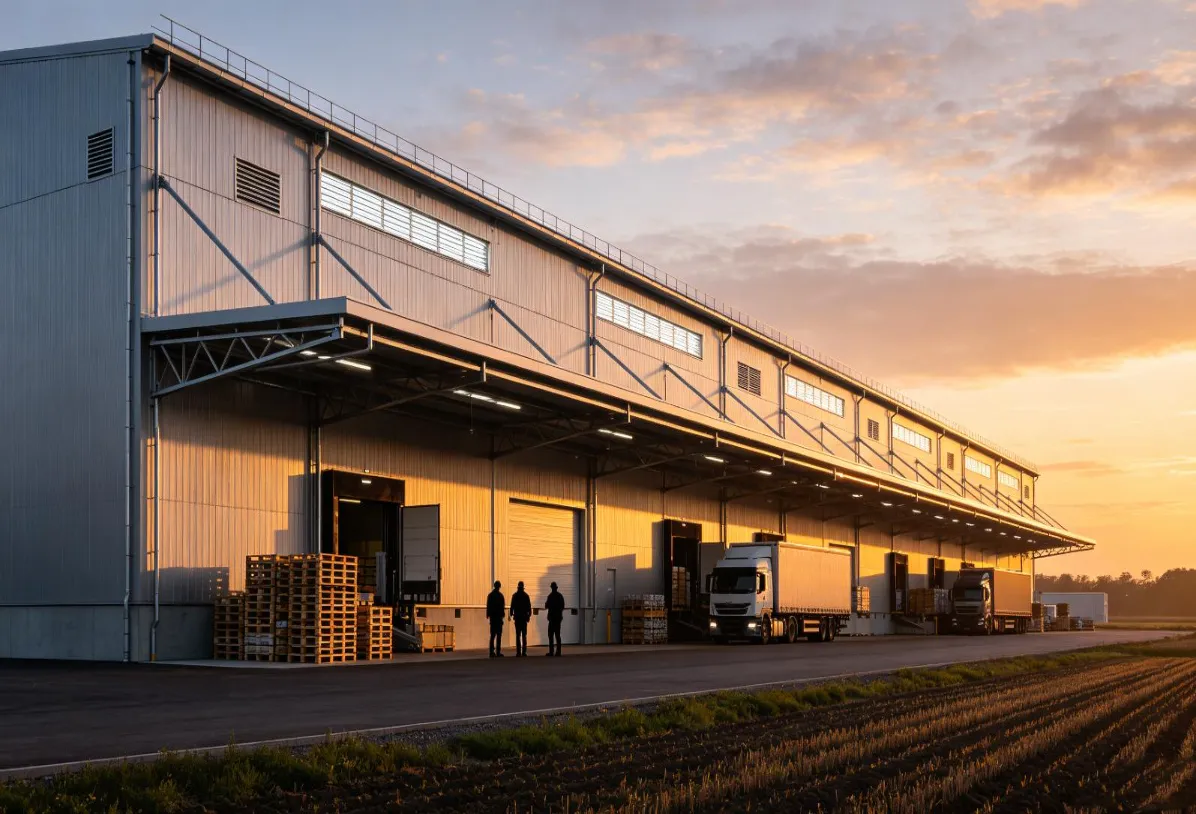 Steel estrikti agrikòl pwodwi lojistik sant konstriksyon